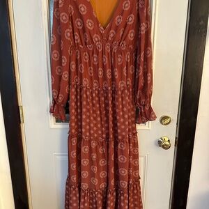 Vestique Boho Long Sleeve Maxi Dress